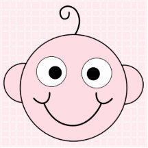 Cute Baby Girl. Pink Check Background. Cut Out
