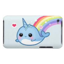 Cute baby narwhal and rainbow casemate cases