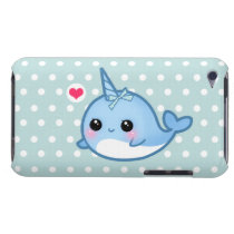 Cute baby narwhal on polka dots casemate cases