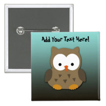 Cute Baby Owl Personalised Button