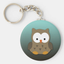 Cute Baby Owl Personalised Keychain