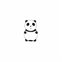 Cute baby panda turquoise glitter cut outs