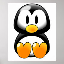 Cute Baby Penguin - Customizeable Posters