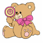 Cute Baby Teddy Bear with Lollipop Cut Out