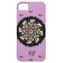Cute Badger Cubs Fractal & Hearts Girly iPhone 5 Cover