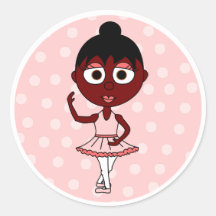 Cute Ballerina - Fourth Position Round Sticker