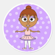 Cute Ballerina - Second Position Round Sticker