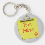 Cute Be Mine Post It Note Keychain