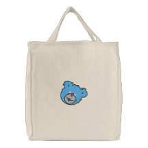 cute bear face tote embroidered tote bags