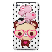 Cute bear with pink glasses and balloons casemate cases