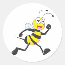 Cute Bee Cartoon Running Jogging Walking Shirt Stickers