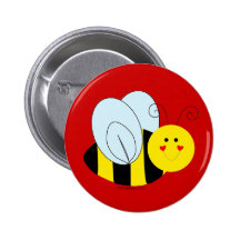 Cute Bee Pinback Button