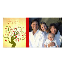 Cute Bird Swirl Tree Gifts and Invitations Customised Photo Card