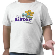 Cute Birds Daisy Flower Big Sister T Shirts
