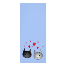 Cute Black and Grey Cats, with Hearts. Personalized Invitations