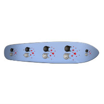 Cute Black and Grey Cats, with Hearts. Skate Board Decks