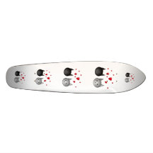 Cute Black and Grey Cats, with Hearts. Custom Skate Board