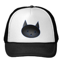 Cute Black Cat. Cat Cartoon illustration. Trucker Hats