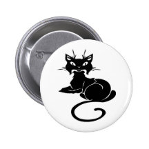 Cute Black Kitty Button