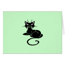 Cute Black Kitty Card