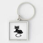 Cute Black Kitty Keychain