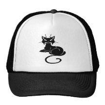 Cute Black Kitty Mesh Hat