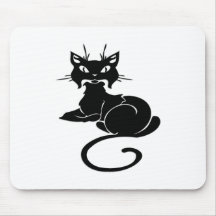 Cute Black Kitty Mousepads