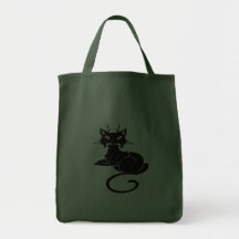 Cute Black Kitty Tote Bags