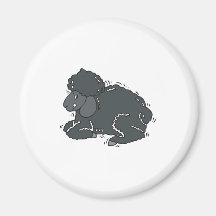 cute black sleep refrigerator magnet