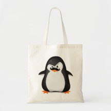 Cute Black  White Penguin And  Funny Moustache Bags