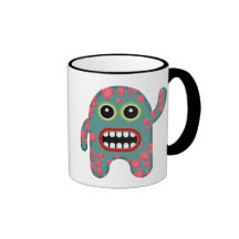 Cute Blue and Pink Toothy Smiling Coffee Monster Coffee Mug