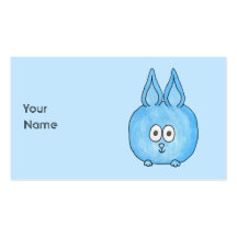 Cute Blue Bunny Rabbit. Business Card Template