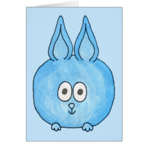 Cute Blue Bunny Rabbit. Greeting Cards