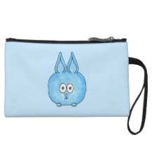 Cute Blue Bunny Rabbit. Wristlet