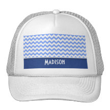 Cute Blue Chevron Pattern Trucker Hat