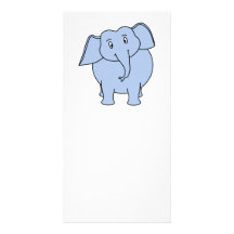 Cute Blue Elephant Cartoon. Customized Photo Card