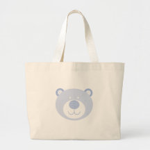 Cute Blue Friendly Bear Canvas Bags