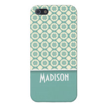 Cute Blue-Green & Cream Floral iPhone 5 Case