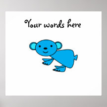 Cute Blue koala Poster