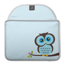 Cute Blue Owl Sleeves For MacBook Pro