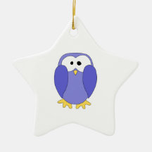 Cute Blue Penguin. Penguin Cartoon. Christmas Ornament