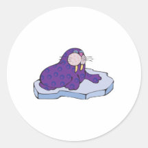 cute blue purple seal stickers