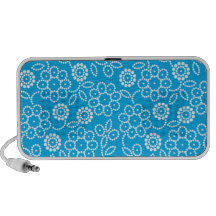 Cute Blue White Pattern Notebook Speakers