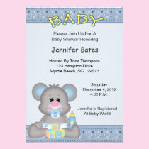 Cute Boy Mouse Baby Shower Invitation invitations