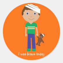 Cute Boy With Bandage I Was Brave Today Stickers