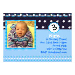 Cute Boys Star Blue Birthday Invitations