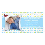 Cute boys travel time birthday party invitation customised photo card