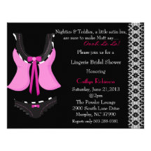 Cute Bra/Lingerie Bridal Shower Invitation