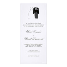Cute Bride and Groom Wedding Invitation - slim