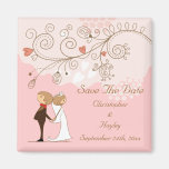 Cute Bride & Groom Save The Date Wedding Refrigerator Magnet